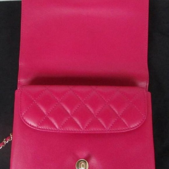 100% AUTHENTIC CHANEL LAMBSKIN QUILTED SMALL HAND TIED TOP HANDLE FLAP BAG - Picture 7 of 16